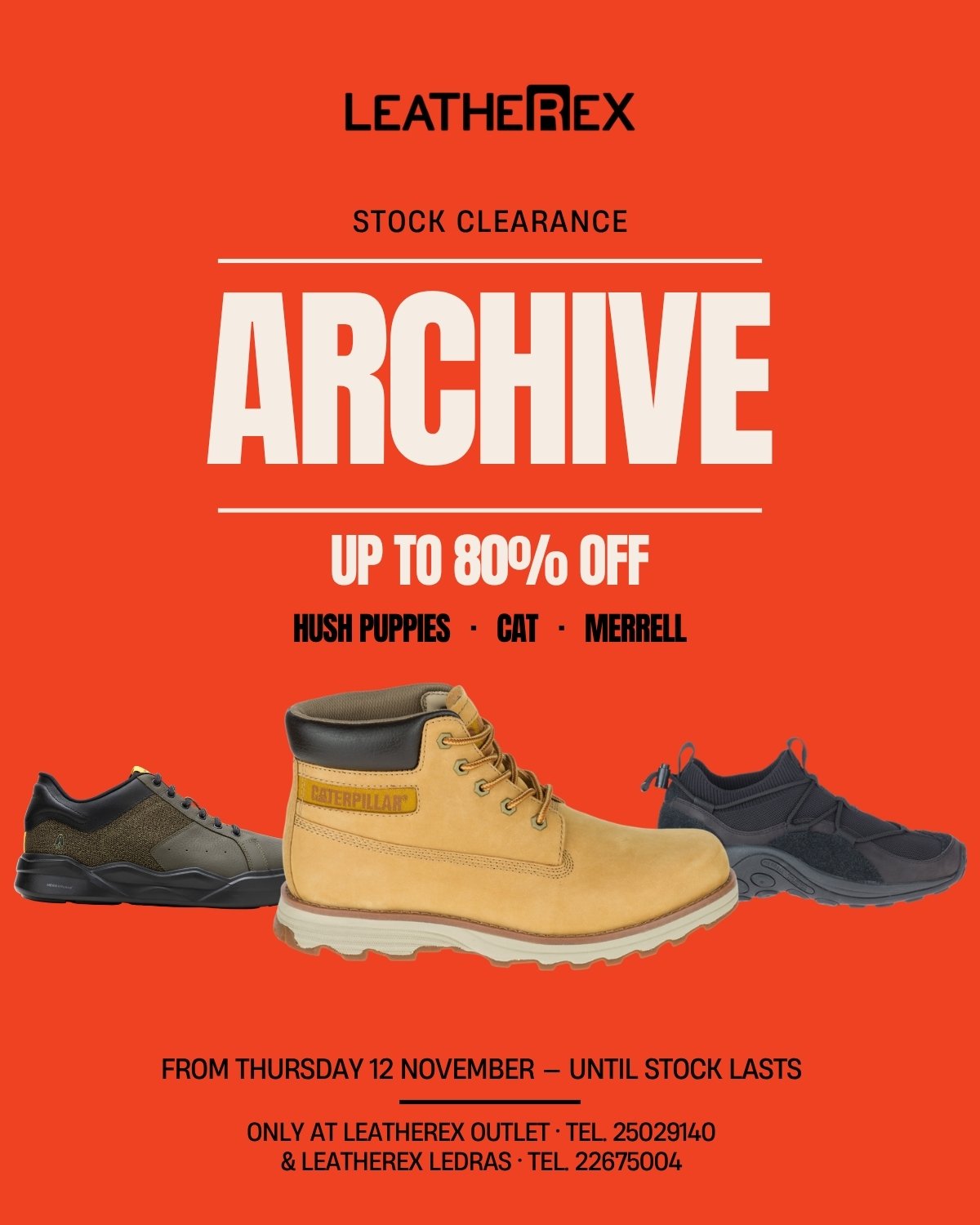 Leatherex footwear sale poster designed by Studio Otterly